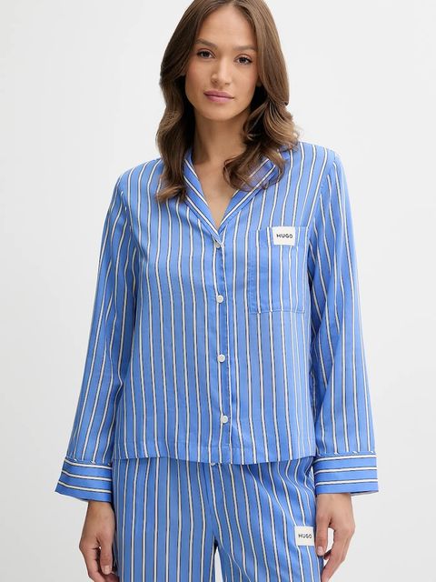 HUGO koszula piżamowa KLEO_SHIRT damska kolor niebieski 50544173 - zdjęcie produktu nr 1
