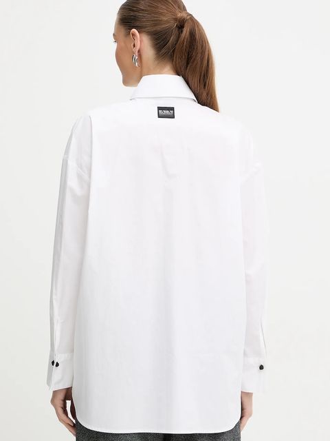Armani Exchange koszula bawełniana damska kolor biały relaxed z kołnierzykiem klasycznym XW000706 AF12812