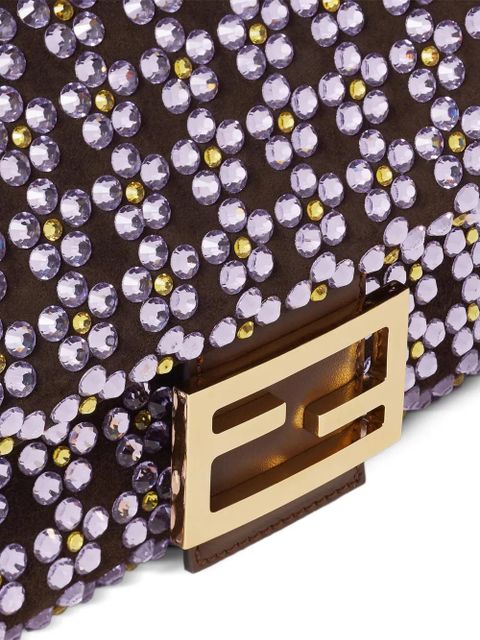 FENDI medium Baguette crystals-embellished shoulder bag - Brown