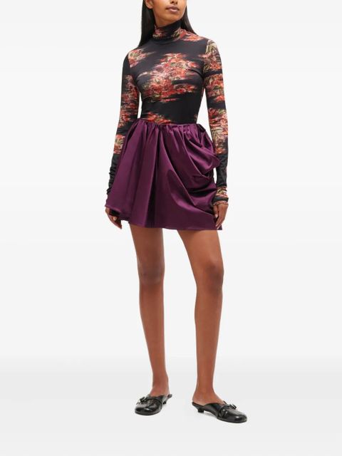 GANNI draped mini skirt - Purple