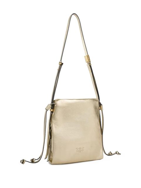 PINKO Love Birds-logo leather shoulder bag - Yellow - zdjęcie produktu nr 2