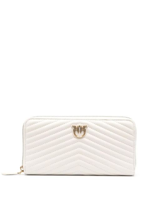PINKO logo-plaque long quilted wallet - White - zdjęcie produktu nr 1