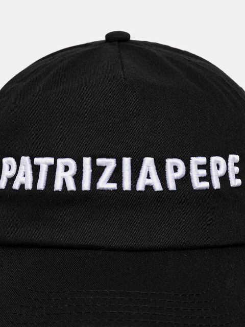 Patrizia Pepe czapka z daszkiem bawełniana kolor czarny 8F0079 AB01 - zdjęcie produktu nr 2
