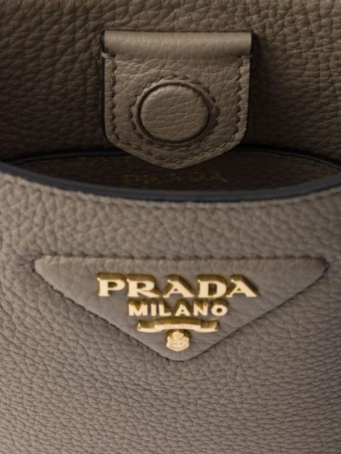 Prada mini leather shoulder bag - F03QH CLAY GRAY - zdjęcie produktu nr 2