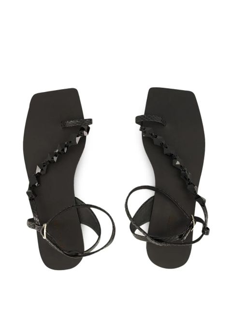 Johanna Ortiz Dazzling Crest crystal-embellished flat sandals - Black
