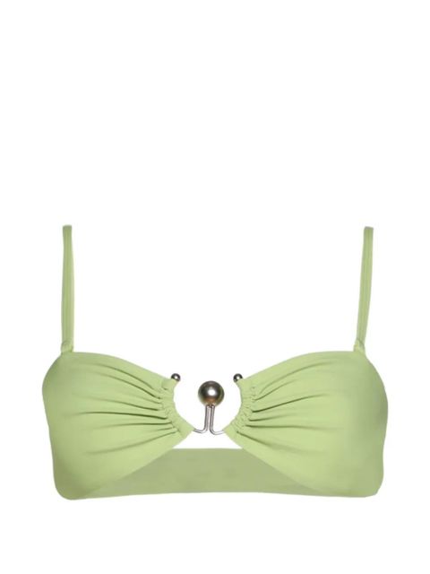 Christopher Esber ruched bikini top - Green - zdjęcie produktu nr 1