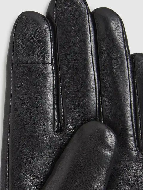 Karl Lagerfeld rękawiczki skórzane K/AUTOGRAPH damskie kolor czarny A4W33017