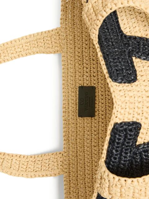 Valentino Garavani large Viva Superstar raffia tote bag - Neutrals - zdjęcie produktu nr 2