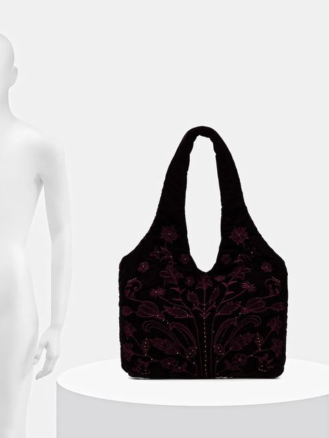 Hoss Intropia torebka welurowa kolor bordowy 2052028