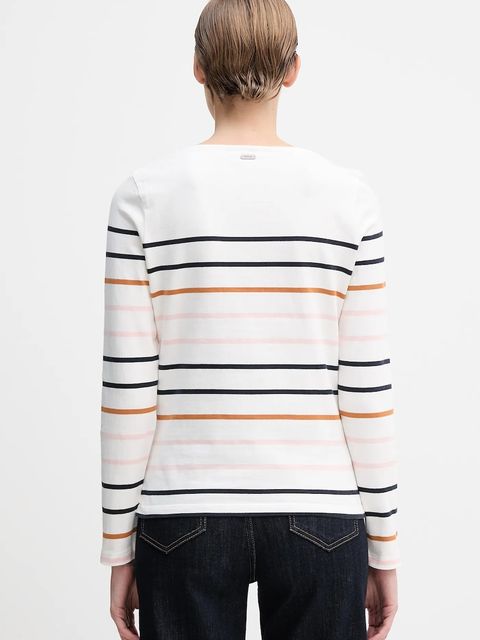 Barbour longsleeve bawełniany HAWKINS kolor beżowy LML0894