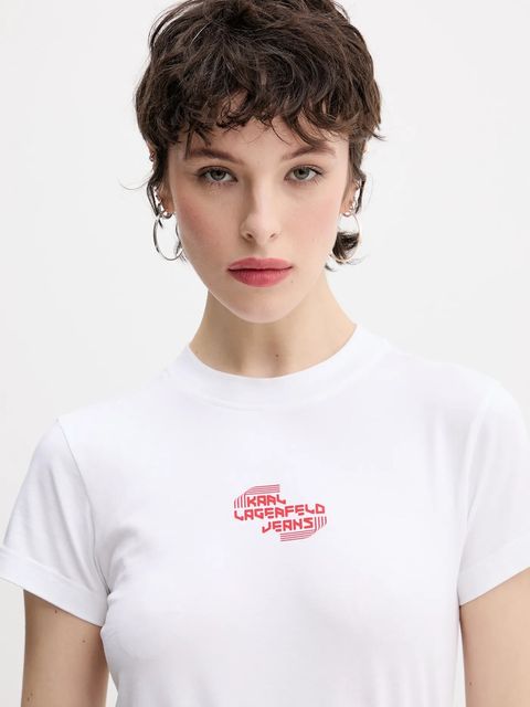 Karl Lagerfeld Jeans t-shirt damski kolor biały A2W17027