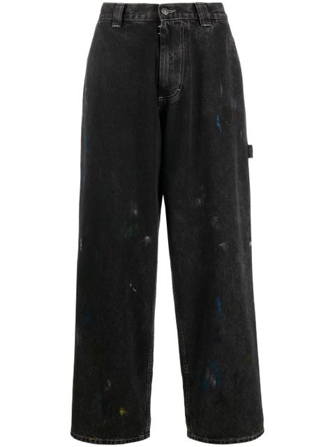 Maison Margiela Paint wide-leg jeans - Black