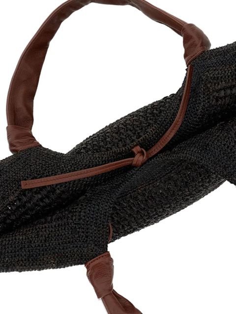 Hereu straw tote bag - Black