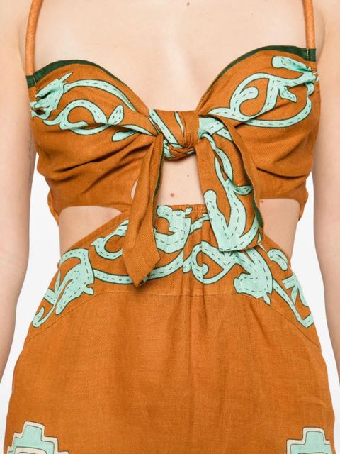 Johanna Ortiz Los Siete Mares midi dress - Brown