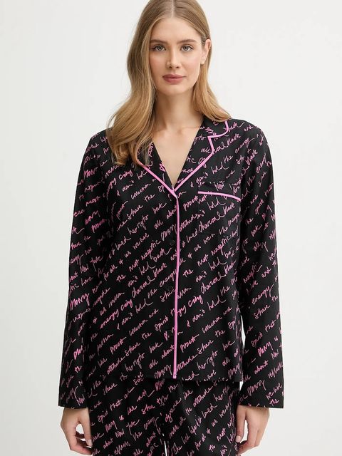Dkny piżama bawełniana kolor czarny bawełniana YI90085 - zdjęcie produktu nr 2
