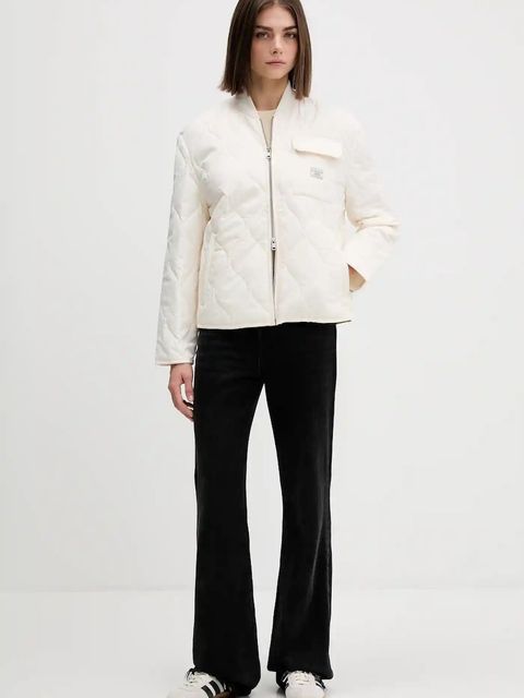 Guess Jeans kurtka kolor biały przejściowa oversize W5YL26 WHG02