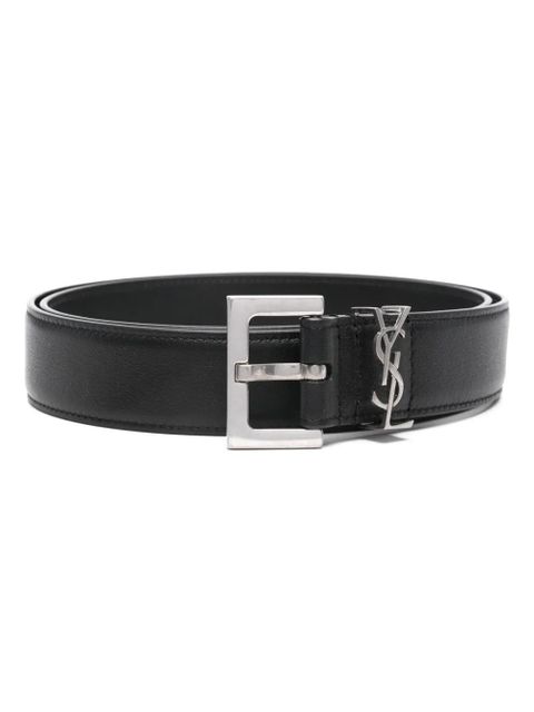 Saint Laurent monogram smooth leather belt - Black - zdjęcie produktu nr 1