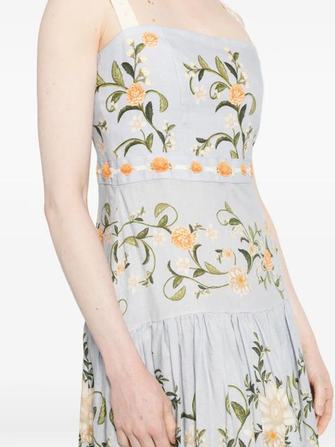 Agua By Agua Bendita floral-print maxi dress - Blue