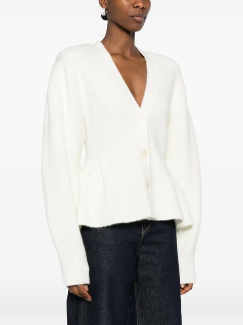 ROTATE BIRGER CHRISTENSEN peplum V-neck cardigan - White
