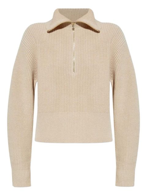 Max Mara ribbed zip-neck sweater - Neutrals - zdjęcie produktu nr 1