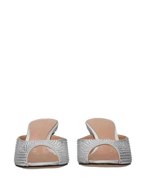 The Attico crystal-embellished satin sandals - Silver