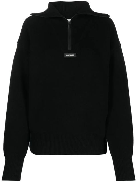 Coperni logo patch half-zip jumper - Black - zdjęcie produktu nr 1