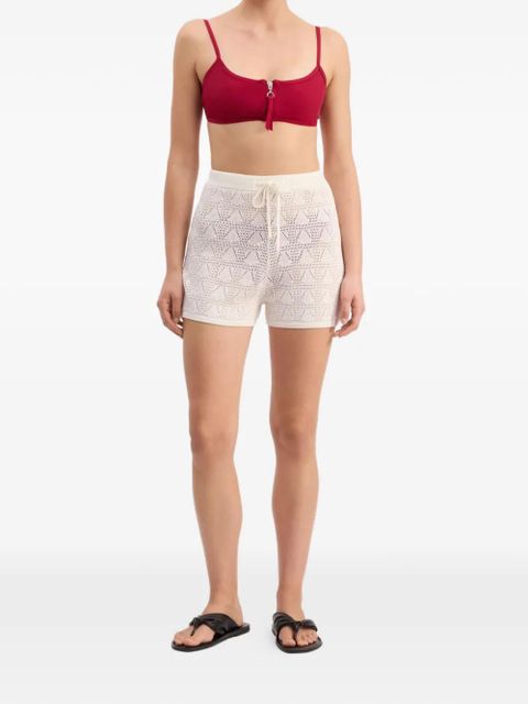 LouLou de Saison Olga zipped square-neck bikini top - Red