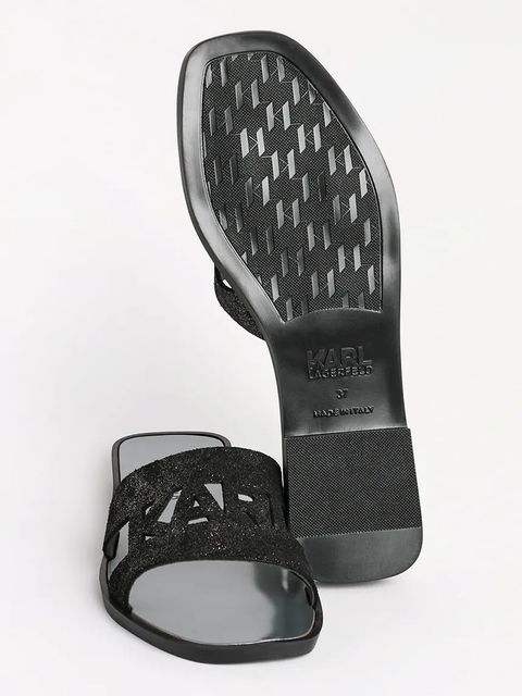 Karl Lagerfeld klapki zamszowe SKOOT II damskie kolor czarny KL80402