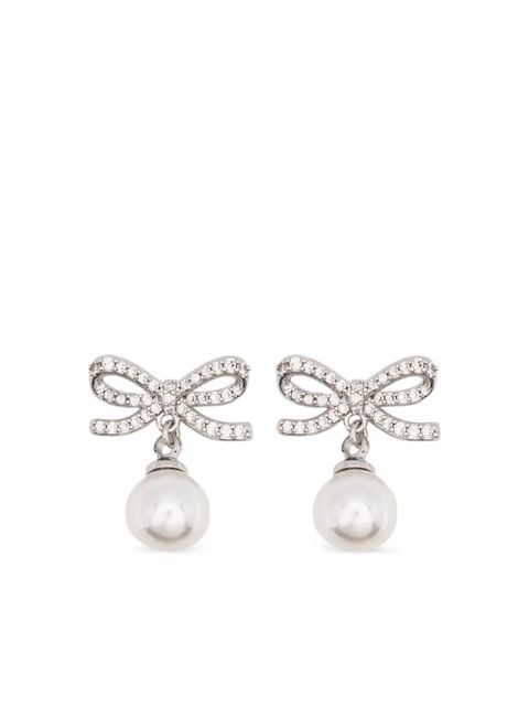 Self-Portrait bow drop earrings - Silver - zdjęcie produktu nr 1