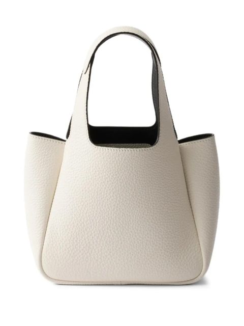 Prada mini leather tote bag - White