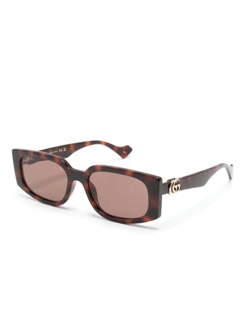 Gucci Eyewear Double G rectangle-frame sunglasses - Brown - zdjęcie produktu nr 2