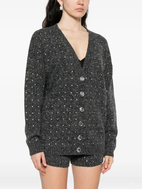 PINKO crystal-embellishment cardigan - Grey - zdjęcie produktu nr 2