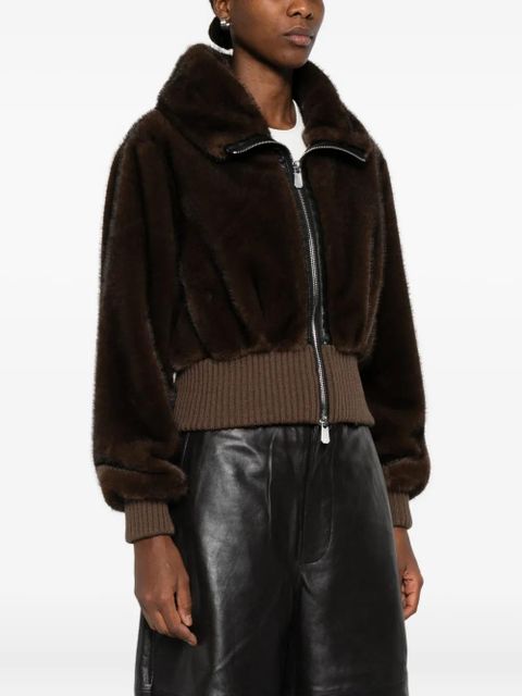 PINKO faux-fur jacket - Brown