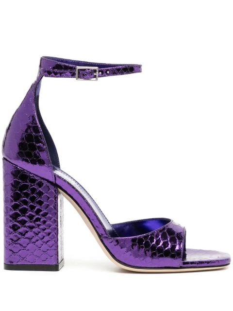 Paris Texas Fiona 100mm metallic-finish sandals - Purple - zdjęcie produktu nr 1