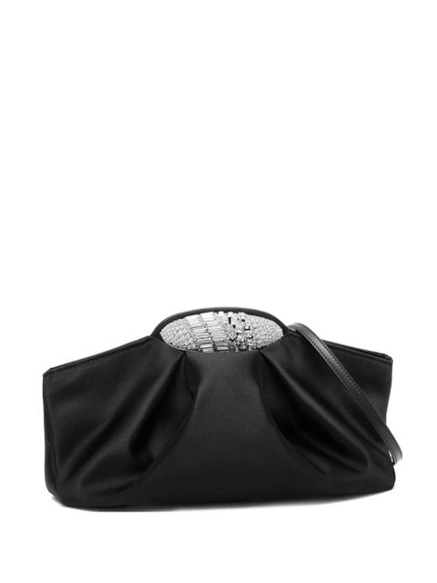 Giuseppe Zanotti crystal-embellished silk clutch - Black - zdjęcie produktu nr 1