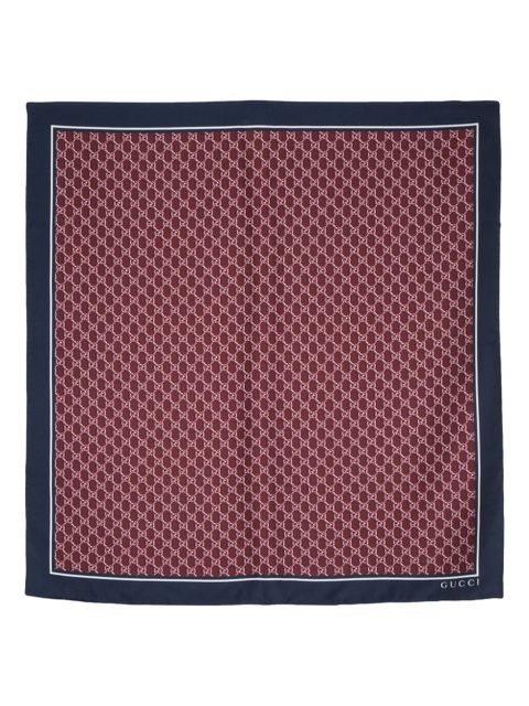 Gucci GG Shadow-print silk scarf - Red