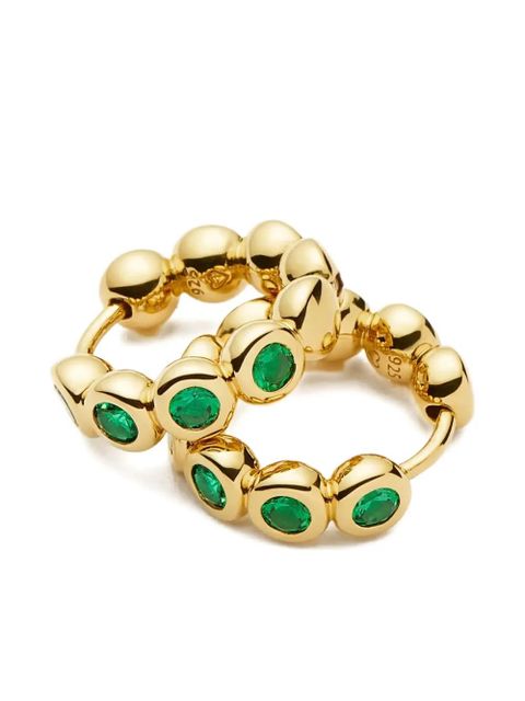 Missoma 18K yellow gold vermeil small emerald tennis hoop earrings - zdjęcie produktu nr 2