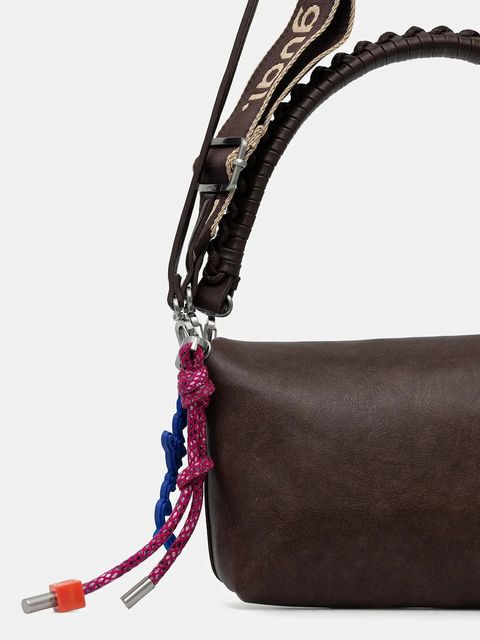 Desigual torebka HALF LOGO TROKEL kolor brązowy 25WAXP70