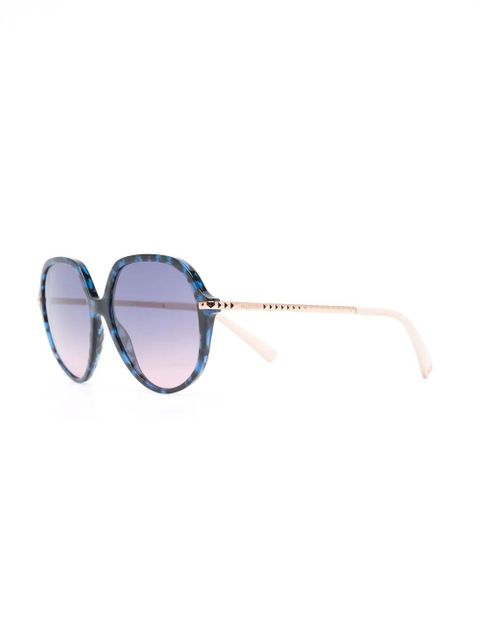 Valentino Eyewear oversized oval-frame sunglasses - Blue