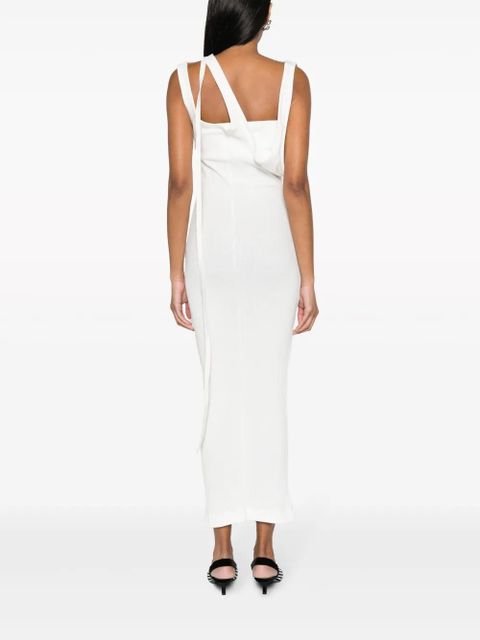 The Attico asymmetric-neckline ribbed dress - White - zdjęcie produktu nr 2