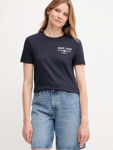 Gant t-shirt bawełniany damski kolor granatowy 4201554 - zdjęcie produktu nr 1