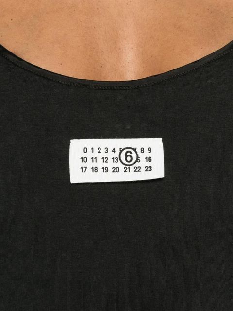 MM6 Maison Margiela spaghetti-strap logo-detail mini dress - Black