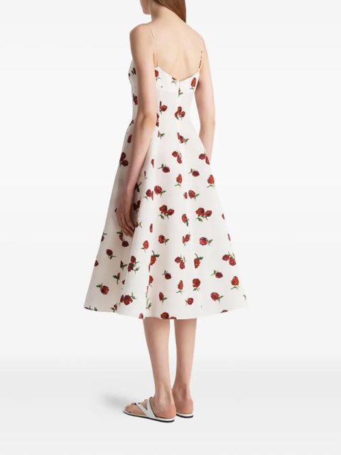 KHAITE Isabella floral-print midi dress - Neutrals