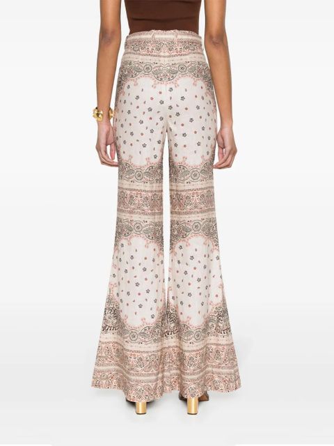 ZIMMERMANN bandana-print linen trousers - White