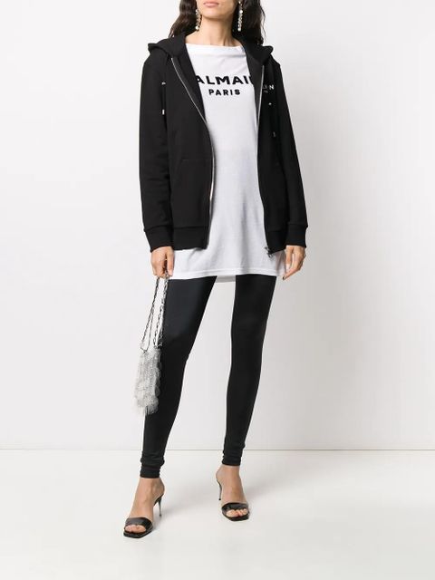 Balmain logo zipped hoodie - Black - zdjęcie produktu nr 2