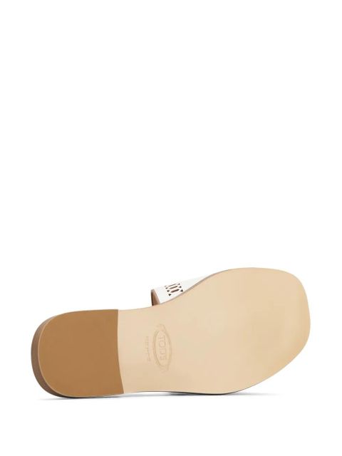 Tod's laser-cut leather sandals - White