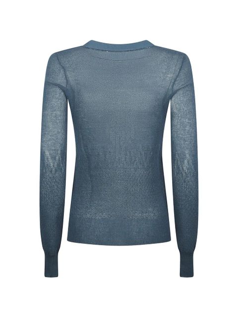 Victoria Beckham buttoned V-neck cotton cardigan - Blue - zdjęcie produktu nr 2