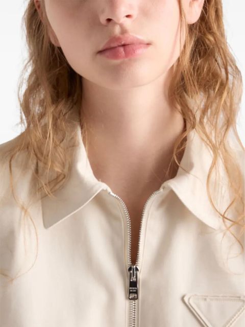 Prada half-zip drawstring-hem mini dress - Neutrals
