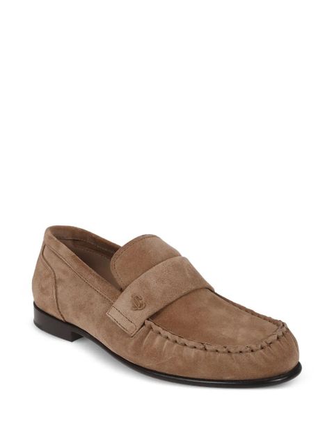 Jimmy Choo Ellis penny-strap suede loafers - Neutrals - zdjęcie produktu nr 2