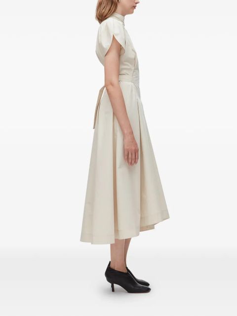 3.1 Phillip Lim puff-sleeves pleated midi dress - Neutrals